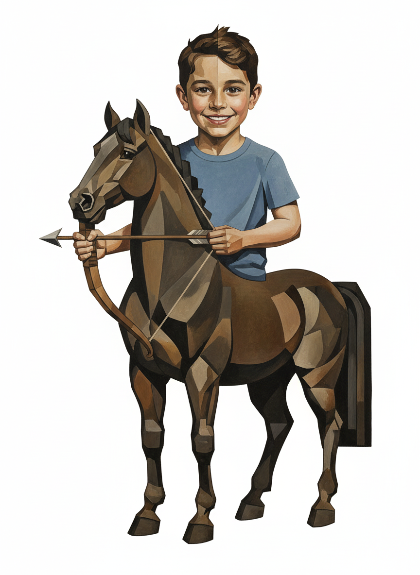 Andrew the Brave Centaur - Cubist Painting