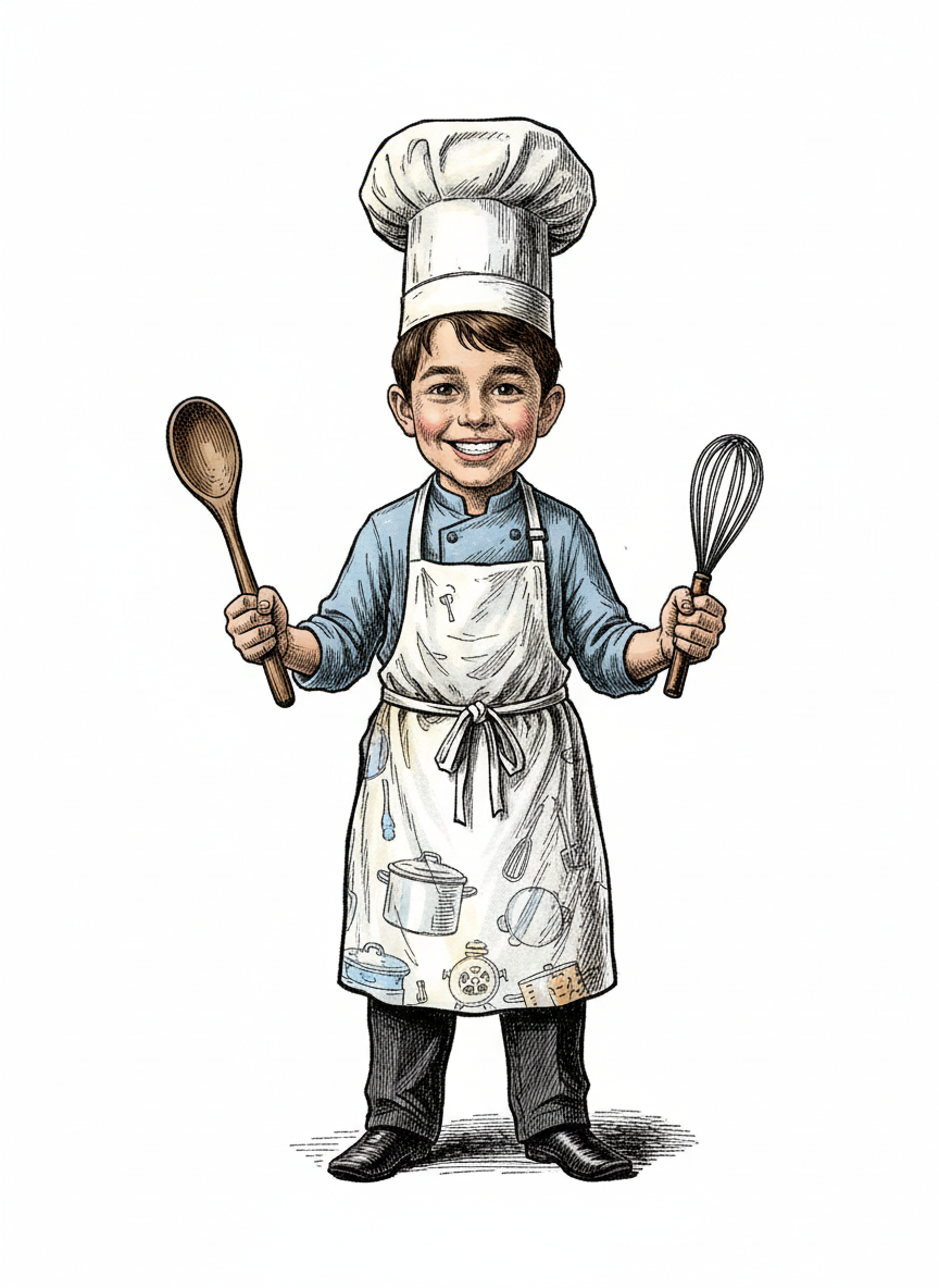 Andrew the Culinary Whiz - Victorian Illustration