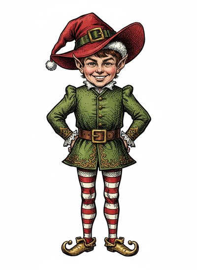 My Wee Elf Andrew 🎄 - Victorian Illustration