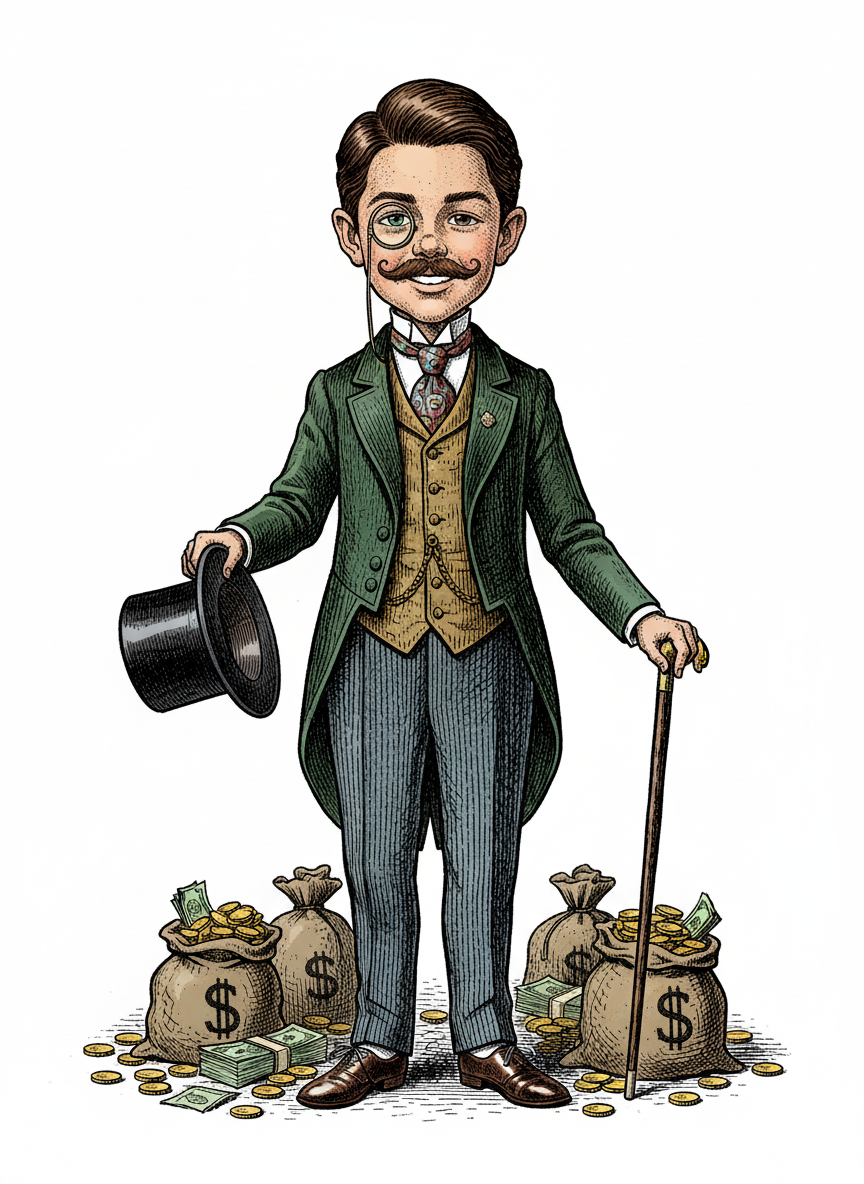 Andrew the Dapper Millionaire - Victorian Illustration