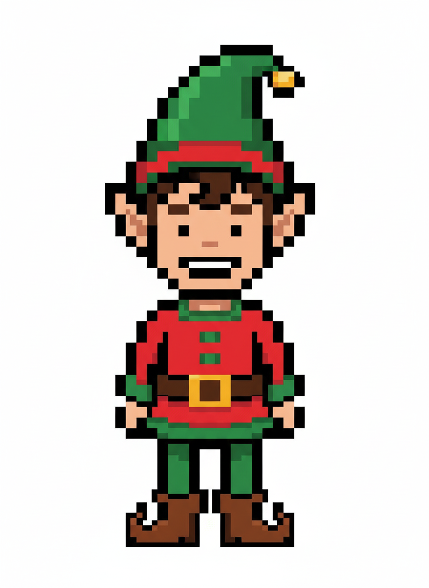 Andrew the Jolly Elf - Pixel Art