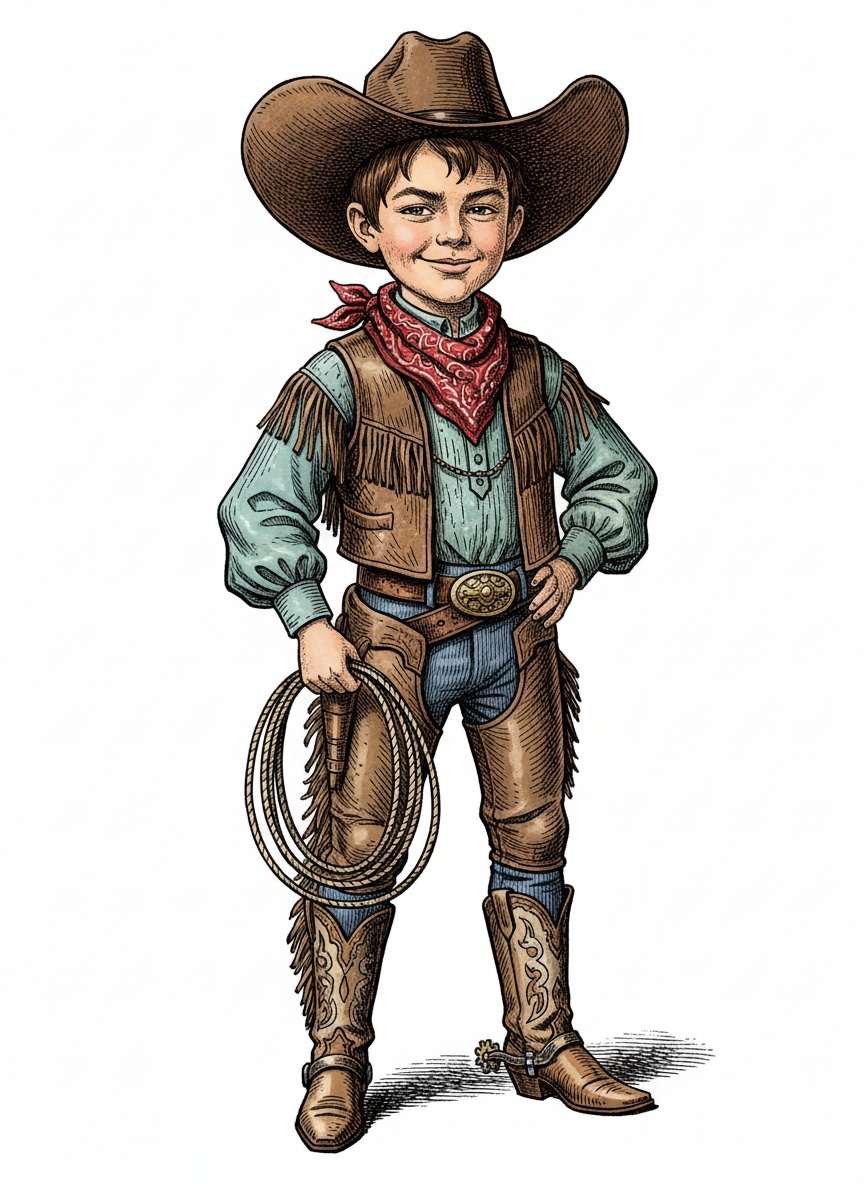 Andrew the Rodeo Star - Victorian Illustration