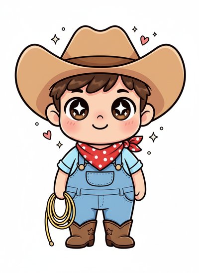 My Wee Lad's Cowboy Adventure - Kawaii Cute