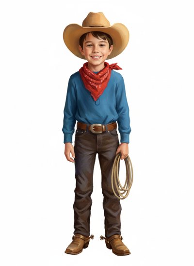 My Wee Lad's Cowboy Adventure - Impressionist Painting