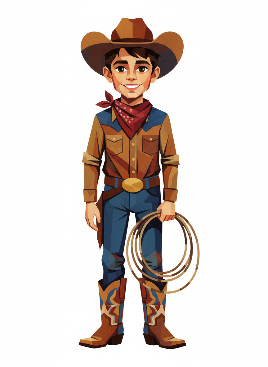 Andrew the Rodeo Star - Cubist Painting