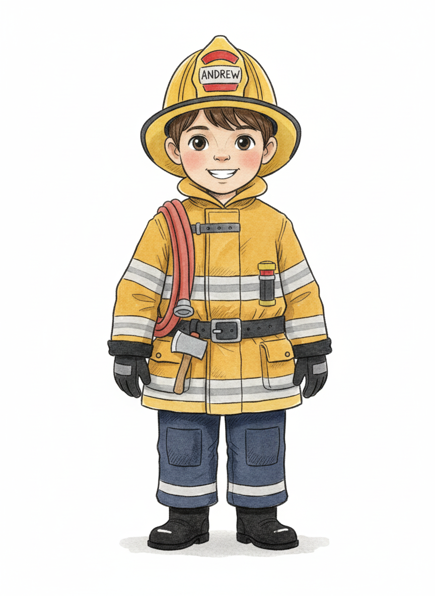 Brave Andrew the Firefighter - Gentle Pencil