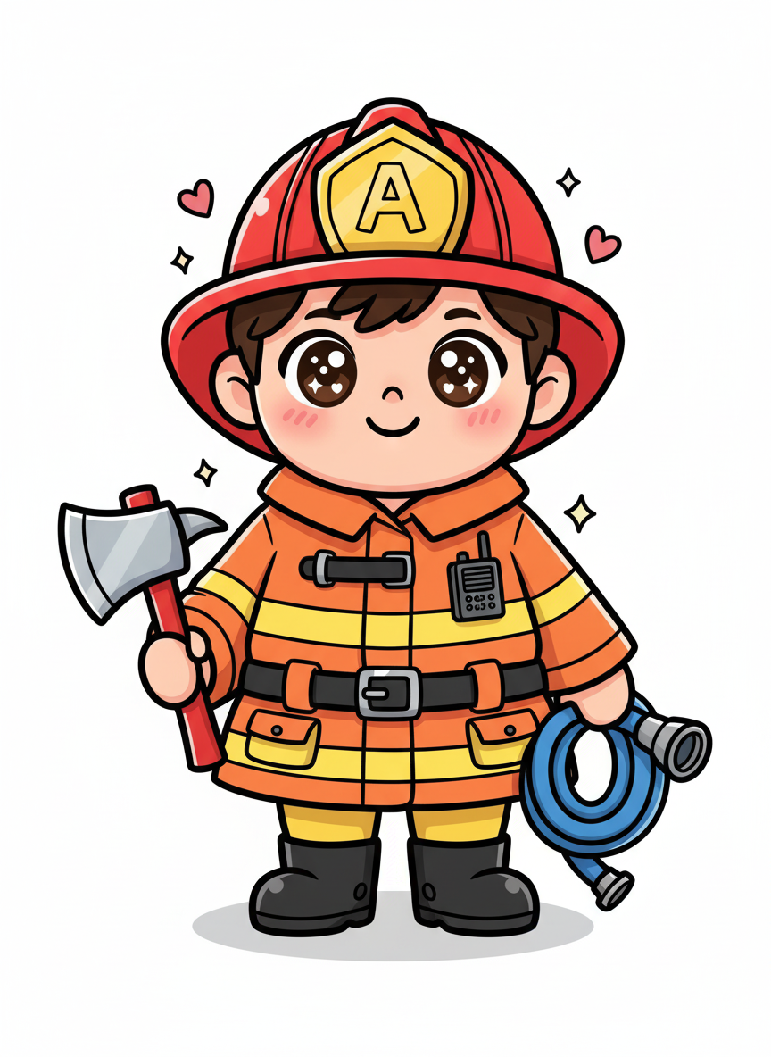 Brave Andrew the Firefighter - Kawaii Cute