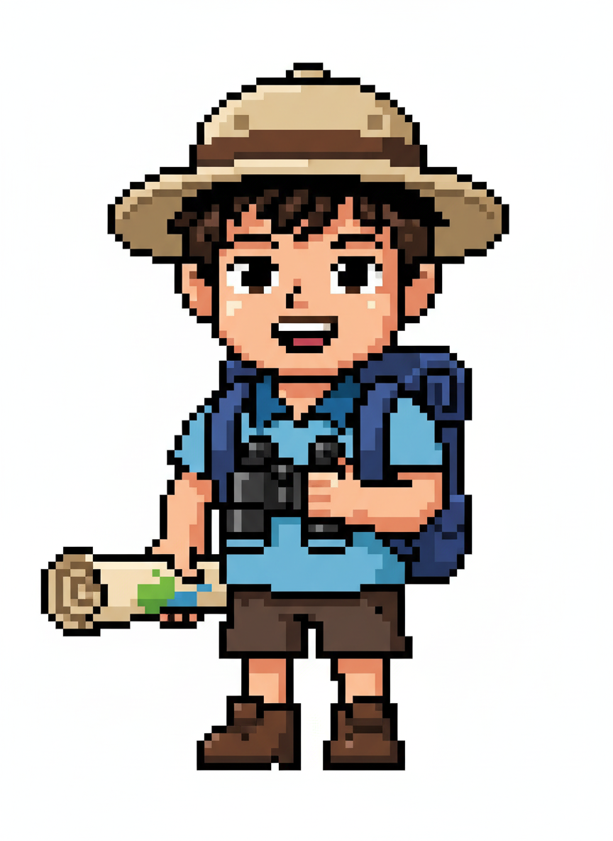 Andrew the Brave Explorer - Pixel Art
