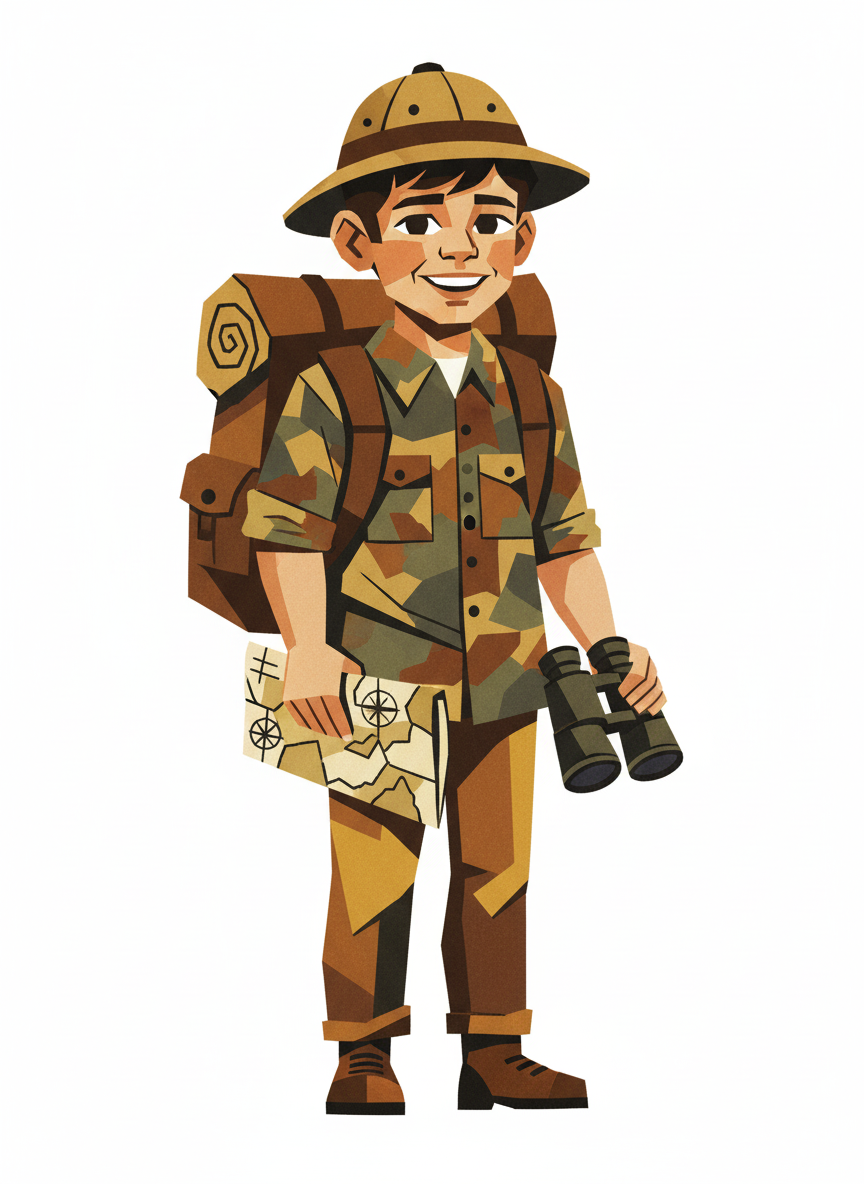 Andrew the Brave Explorer - Cubist Painting