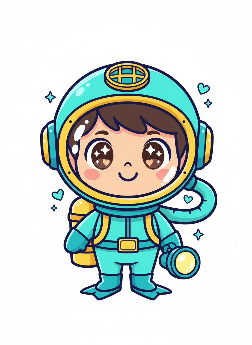 Andrew the Aqua Explorer - Kawaii Cute