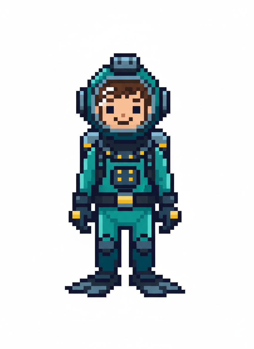 Andrew the Aqua Explorer - Pixel Art