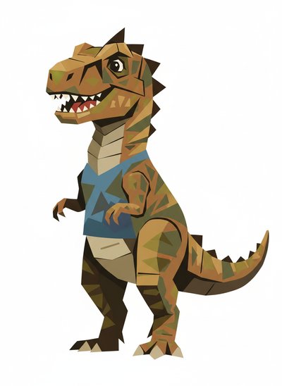 Andrew's Dino Adventures 🦕 - Cubist Painting