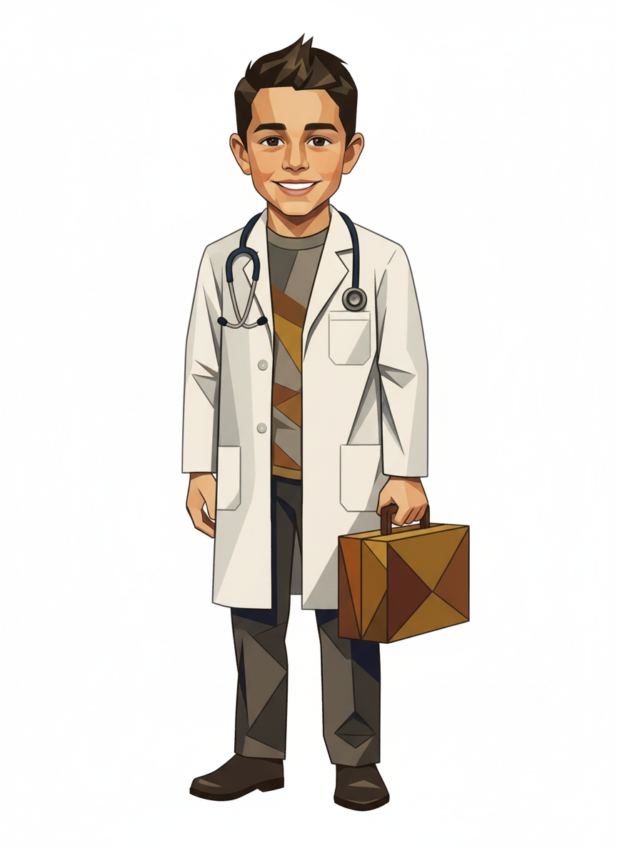 Dr. Andrew the Healer - Cubist Painting