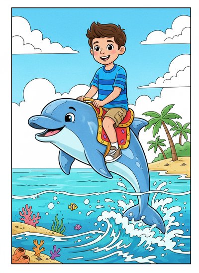 Andrew's Dolphin Adventures 🌊 - Classic Coloring Book