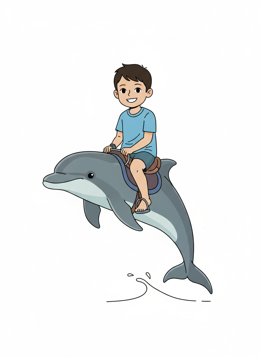 Andrew the Dolphin Rider - Minimalist
