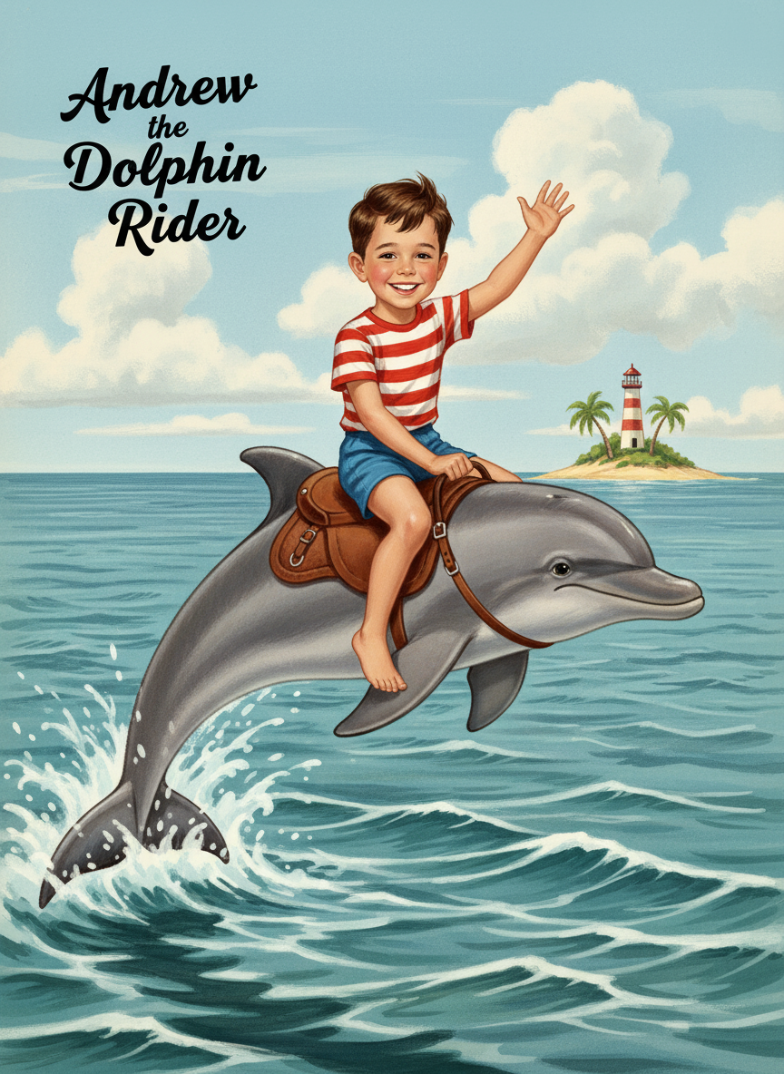 Andrew the Dolphin Rider - Vintage Storybook