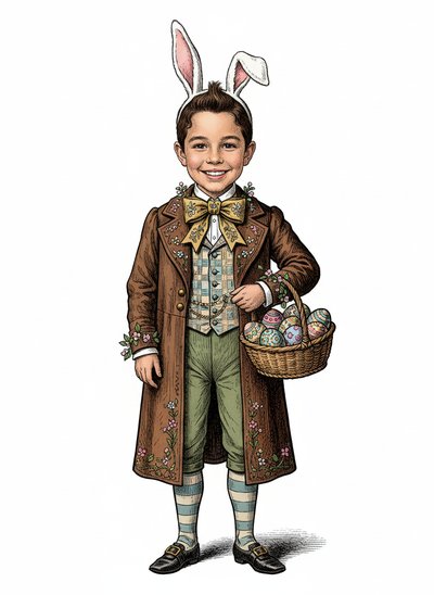 Andrew's Bunny Adventure 🌼 - Victorian Illustration