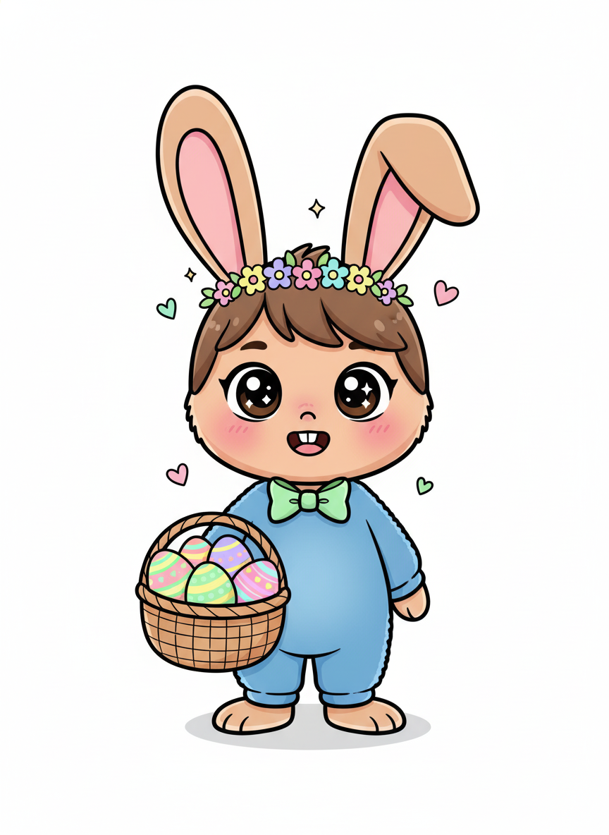 Andrew the Easter Bunny - Kawaii Cute