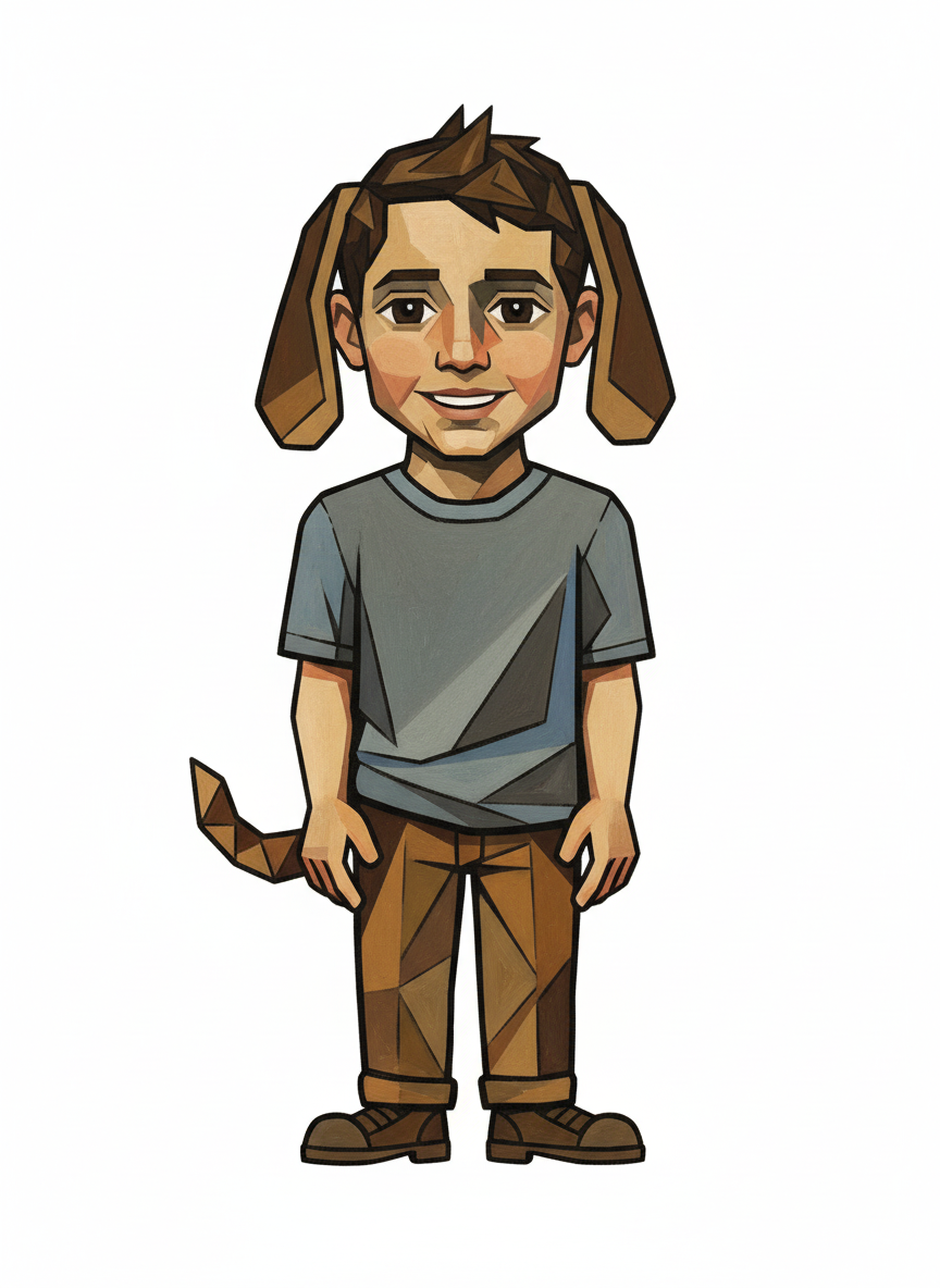 Andrew the Pup - Cubist Painting