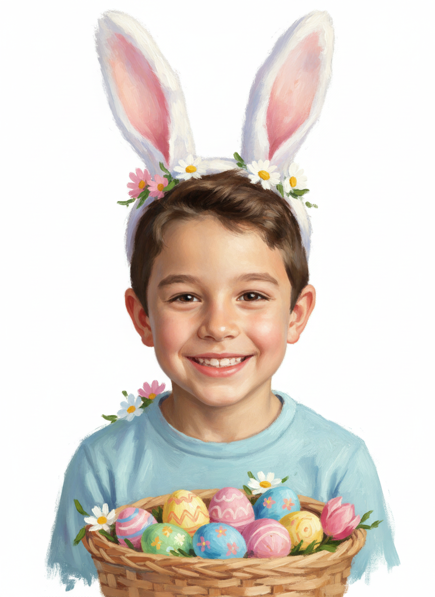 Andrew the Easter Bunny - Impressionist Painting