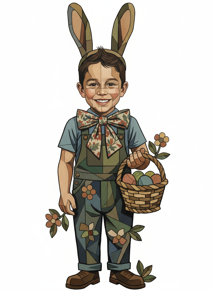 Andrew the Easter Bunny - Cubist Painting
