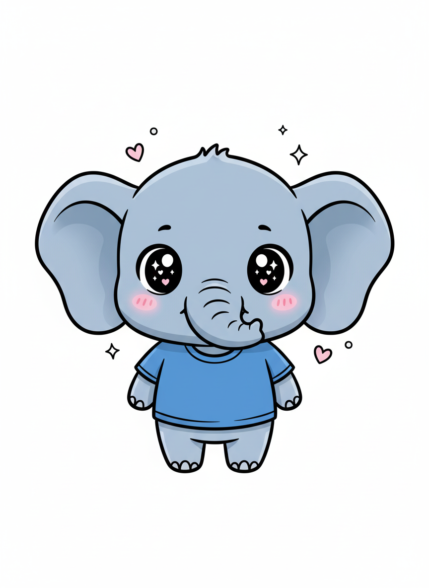 Andrew the Elephant - Kawaii Cute