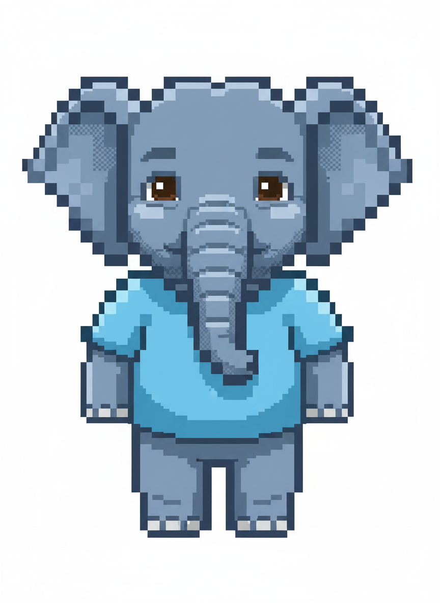 Andrew the Elephant - Pixel Art