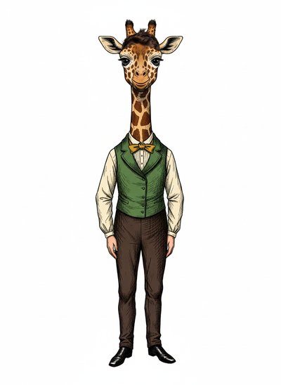 Andrew's Giraffe Adventures 🦒 - Victorian Illustration