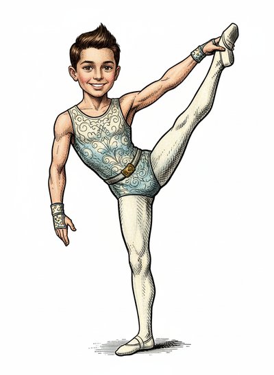 Andrew's Gymnast Adventures 🤸‍♂️ - Victorian Illustration