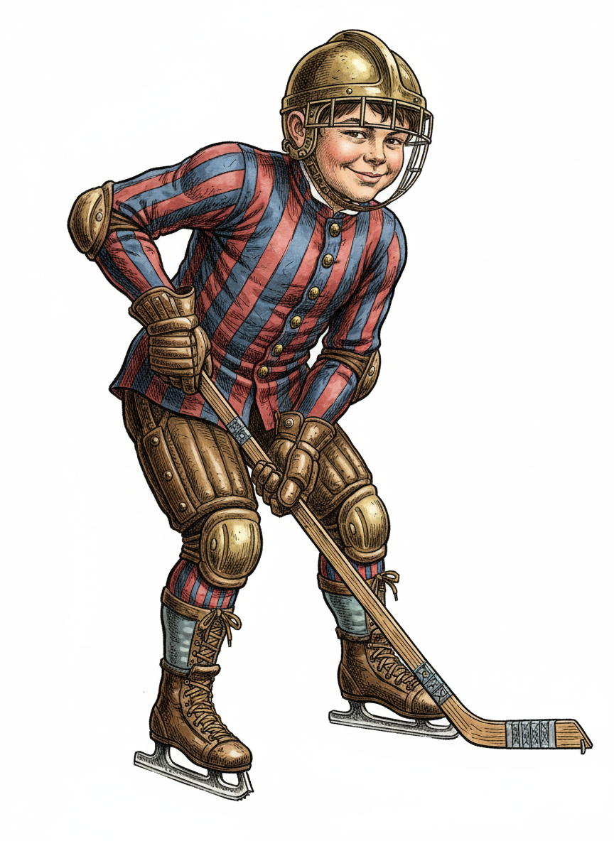 Andrew the Ice Champ - Victorian Illustration