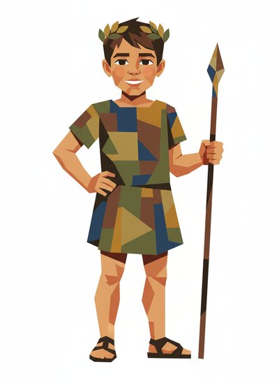 My Wee Lad as a Hero - Cubist Painting