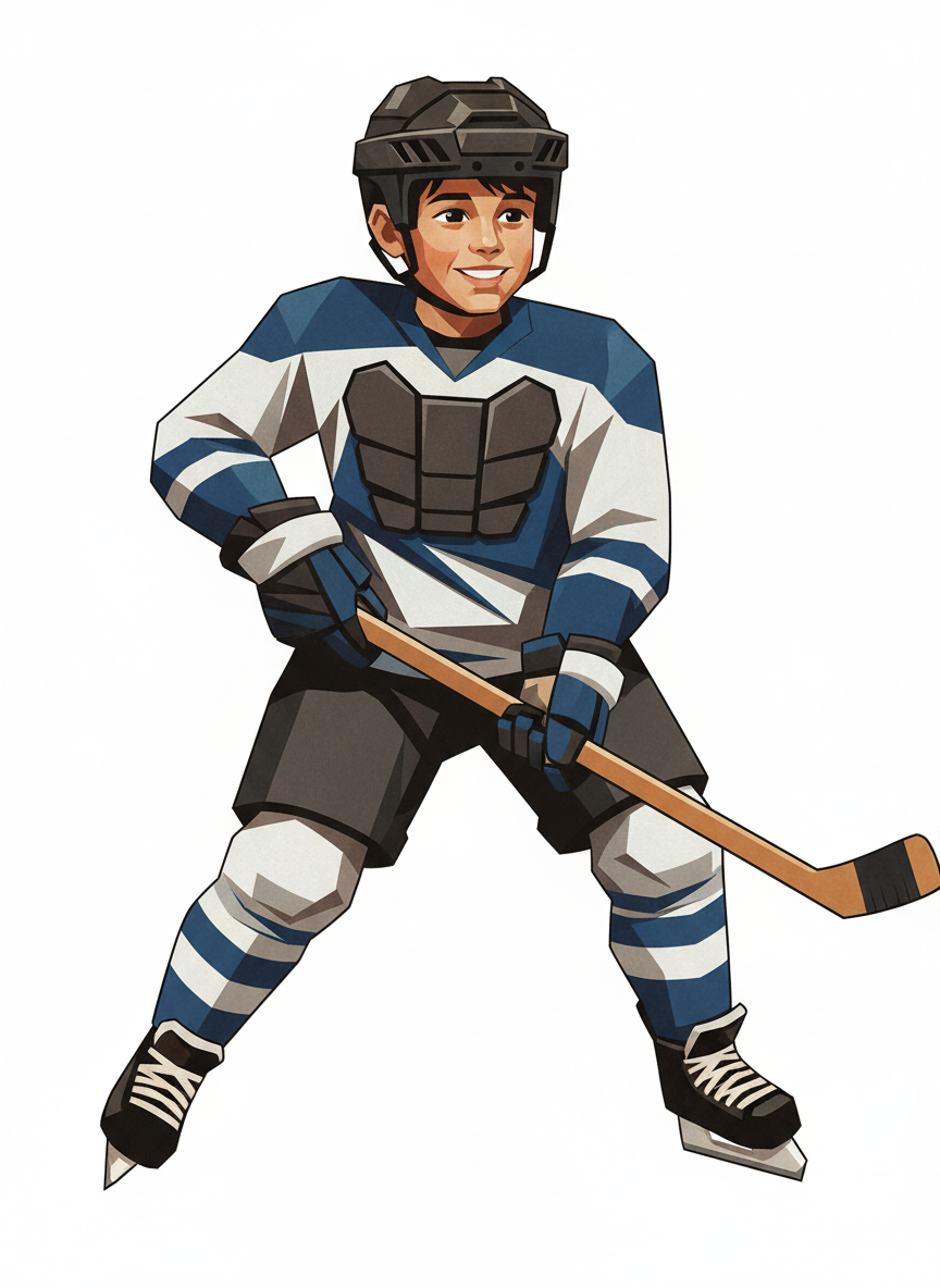 Andrew the Ice Champ - Cubist Painting