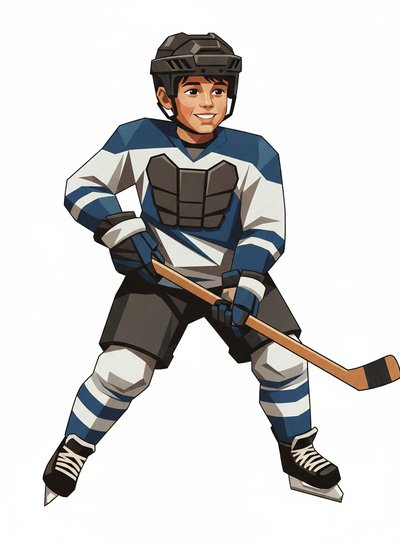 Andrew's Hockey Hero Adventure 🏒 - Cubist Painting