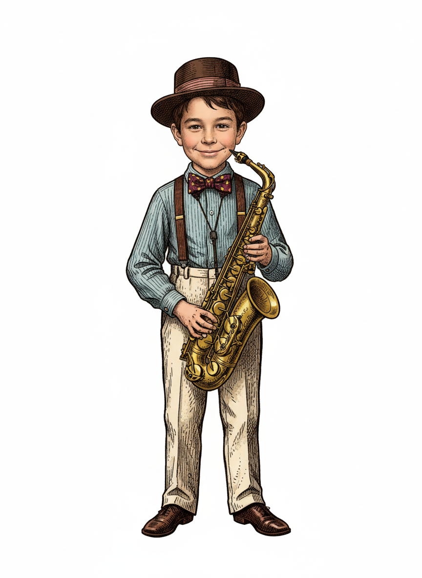 Andrew the Jazzy Lad - Victorian Illustration