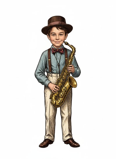 My Wee Jazz Maestro 🎷 - Victorian Illustration