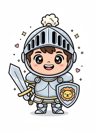 My Wee Lad as a Knight - Kawaii Cute