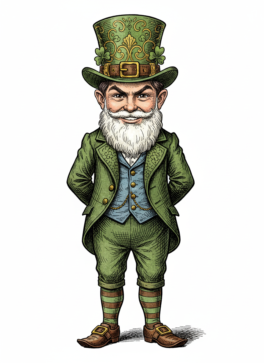 Leprechaun Andrew - Victorian Illustration