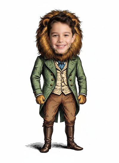Andrew's Lionhearted Adventure 🦁 - Victorian Illustration