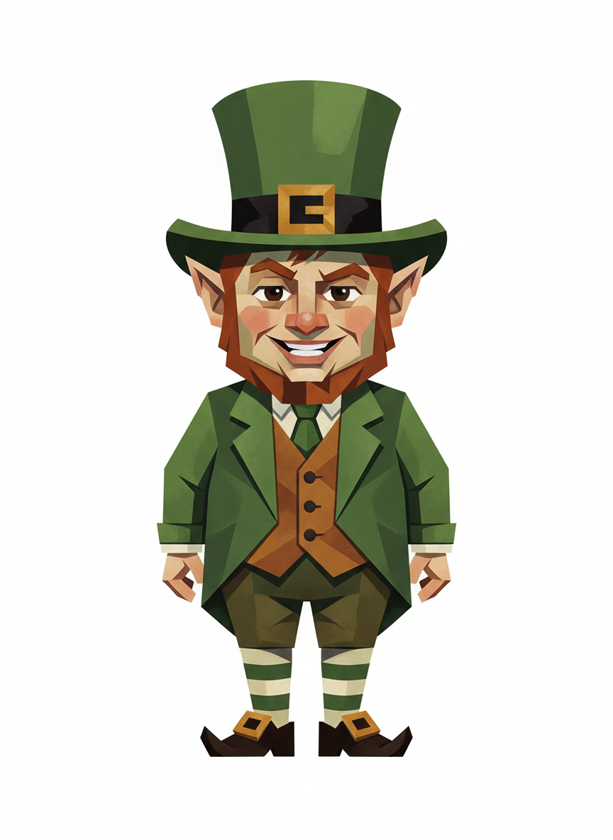 Leprechaun Andrew - Cubist Painting