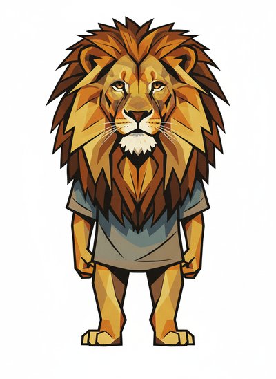 Andrew's Lionhearted Adventure 🦁 - Cubist Painting