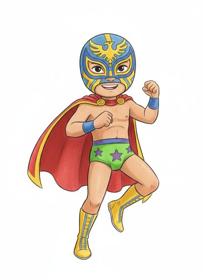 My Wee Luchador Lad - Gentle Pencil