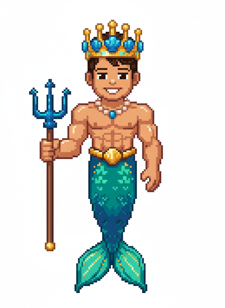 Mer-Andrew the Explorer - Pixel Art