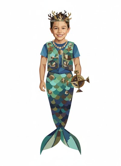 Andrew's Ocean Adventure 🧜‍♂️ - Cubist Painting