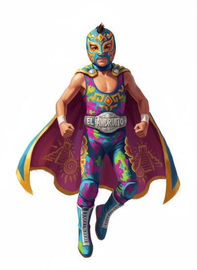 My Wee Luchador Lad - Impressionist Painting