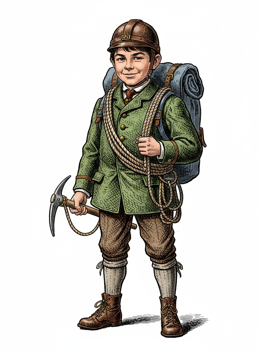 Climber Andrew - Victorian Illustration