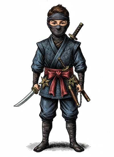 My Wee Ninja Warrior 🥷 - Victorian Illustration