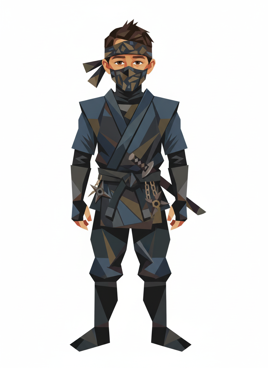 Andrew the Stealthy Ninja - Cubist Painting