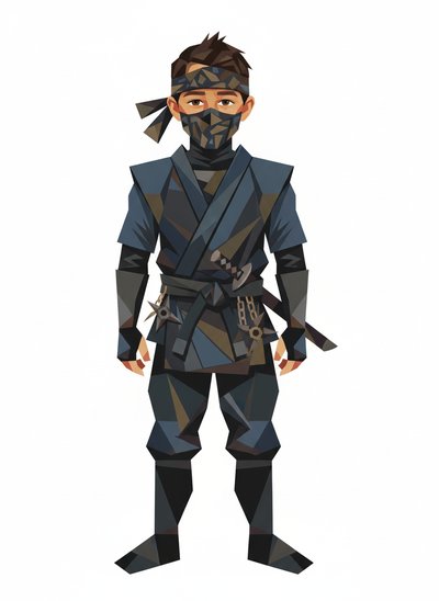 My Wee Ninja Warrior 🥷 - Cubist Painting