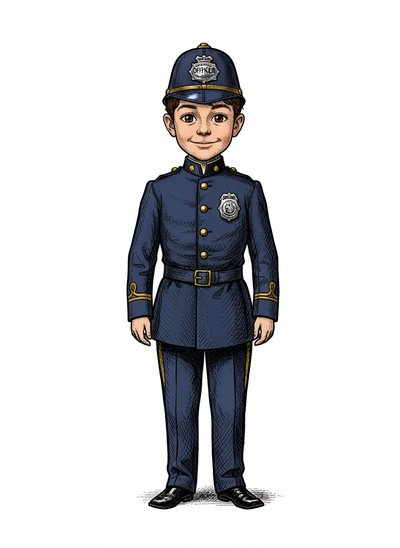 My Wee Lad as a Hero 👮‍♂️ - Victorian Illustration