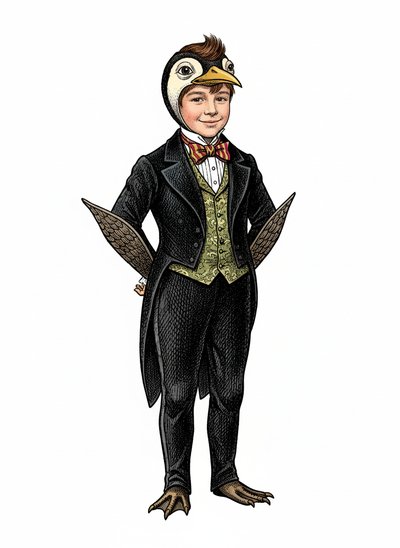 Andrew's Penguin Parade 🐧 - Victorian Illustration
